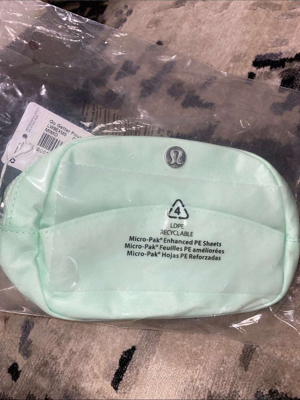 lululemon athletica Mint Green Cosmetic Zip Pouch